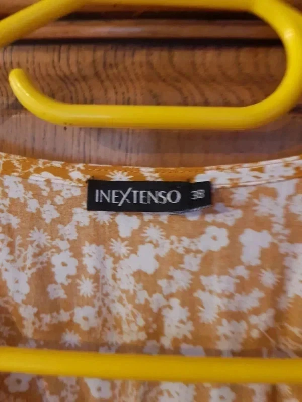 New mustard color floral dress size 38 – photo 3